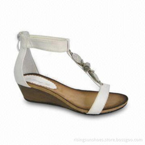 Popular Women's Sandals with Wedge Wood-like Heel, Various Colors and Designs are Available